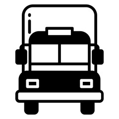Delivery truck glyph and line vector illustration