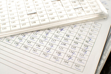 Completed psychological test forms	