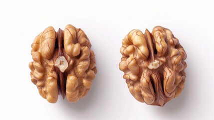 Fototapeta premium Walnuts isolated on white background.