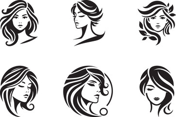 Beautiful woman silhouette vector Vector Illustration for print and website