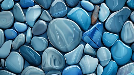 Abstract background in blues pattern with pebble-like shapes