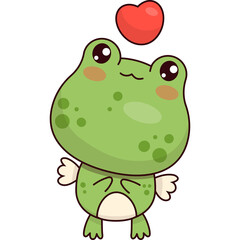 Cute  frog with heart