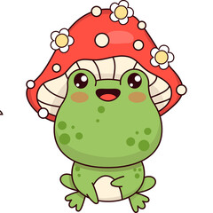 Cute frog mushroom