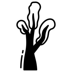 tree glyph and line vector illustration