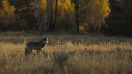 Obraz na płótnie Canvas Grey Wolf in the Wilderness of Wyoming