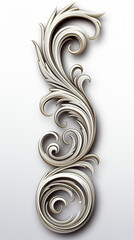 Elegant Paper Filigree Swirls on White Background

