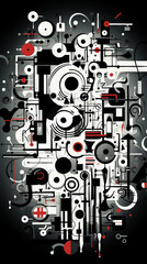 Abstract Technological Background with Geometric Elements

