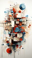 Abstract Mechanical Installation Art with Colorful Spheres

