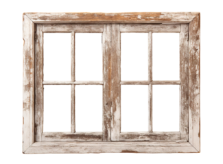 Old wooden window, cut out