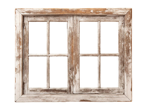 Old wooden window, cut out
