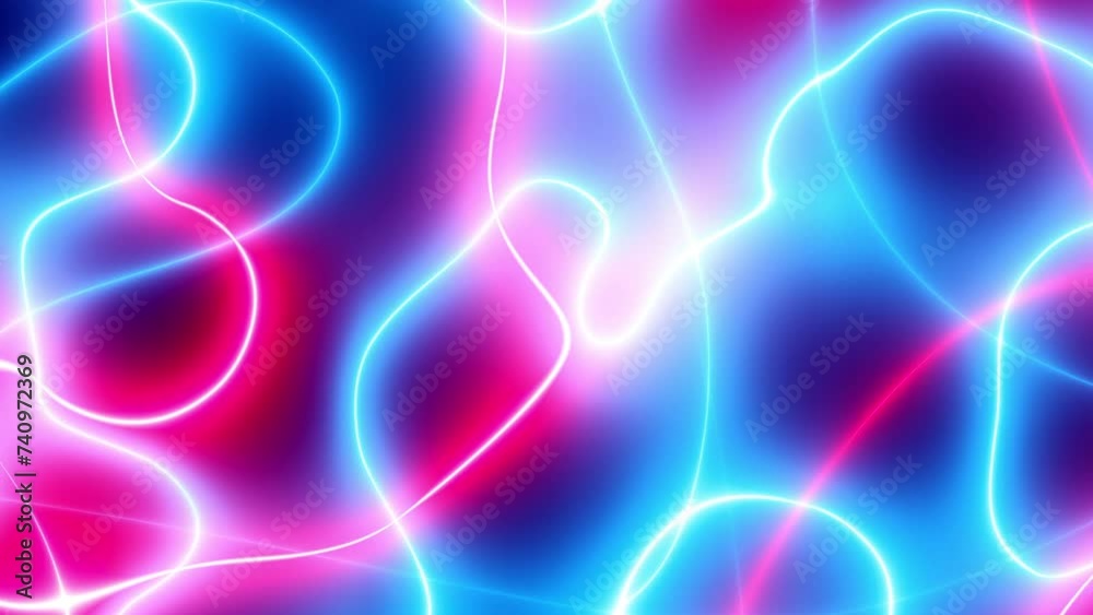Leinwandbilder abstract looping 4k video. seamless abstract blue wavy psychedelic background for loop playback. glo