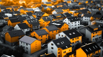 Urban residential area, house model