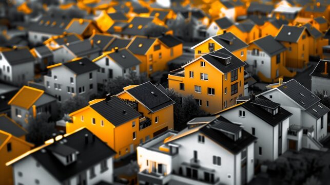 Urban residential area, house model