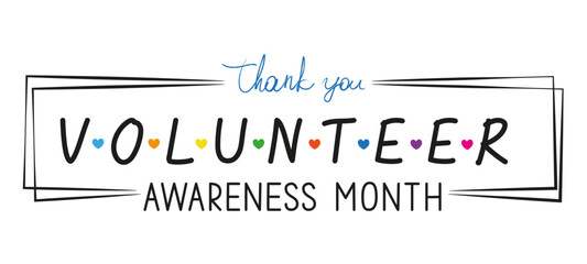 National Volunteer Month greeting banner. IVD awareness concept. International Volunteer Day.