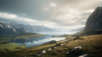 Obraz premium Open World Beautiful Places Game Art