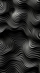 Abstract Black and White Wavy Lines Background

