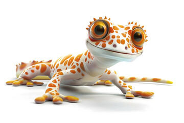 Lustiger Cartoon-Gecko: Niedliche Illustration eines fröhlichen Geckos für Kinderbücher