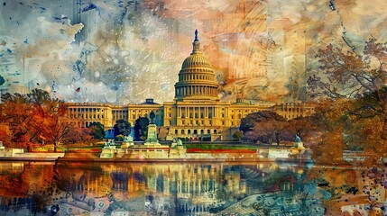 United States Capitol Building in Washington DC USA - obrazy, fototapety, plakaty