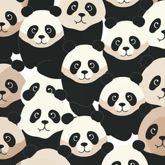 Panda bear sitting on lush green field. Generative AI