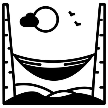 Hammlock glyph and line vector illustration