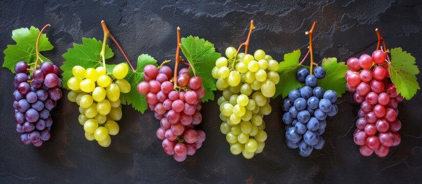 Grapes are a type of fruit that grows on vines and comes in many different varieties. They are seedless fruit, and their leaves are commonly used in Mediterranean cuisine