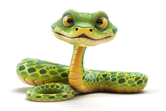 Freche Cartoon-Schlange: Lustige Illustration einer schlauen Schlange für Kinder