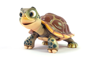 Lustige Cartoon-Schildkr&ouml;te: Niedliche Illustration einer fr&ouml;hlichen Schildkr&ouml;te f&uuml;r Kinderb&uuml;cher