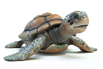 Lustige Cartoon-Schildkröte: Niedliche Illustration einer fröhlichen Schildkröte für Kinderbücher