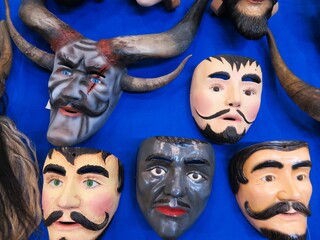 traditional mexican wooden face masks