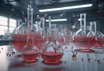 Chemical reactions in a laboratory