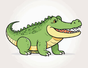 Crocodile kid children's illustration watercolor drawing