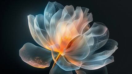 ethereal flower made of light and color.