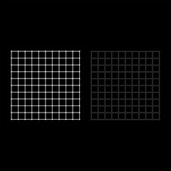 Square grid checkered set icon white color vector illustration image solid fill outline contour line thin flat style