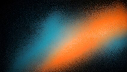 Fototapeta na wymiar orange, blue, teal, white grainy noisy gradient color on black background. generative AI
