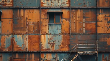 Naklejka premium Closeup metal door with lock in grungy style and good texture