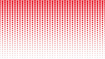 Red heart halftone pattern background. Blended hearts wallpaper.