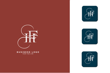 HF, FH, H, F, Abstract Letters Logo Monogram