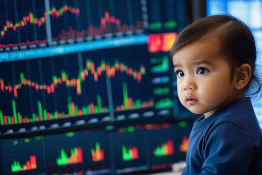 girl overwhelmed by the amount of financial information on display