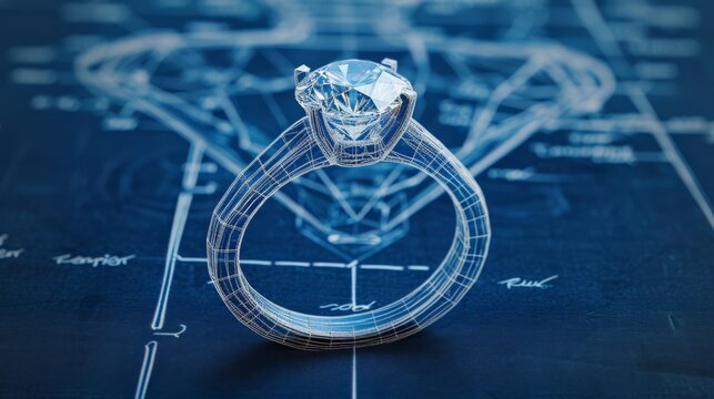 a scetch of diamond ring