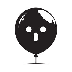 Balloon Surprise face Silhouette Astonished Face Pop Goes the Unexpected Expressions of Shock and Wonder. balloon silhouette.