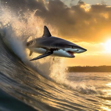 tibur&oacute;n saltando