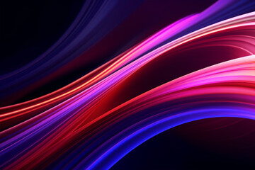 3d render, colorful background with abstract shape glowing in ultraviolet spectrum, curvy neon lines. Futuristic energy concept