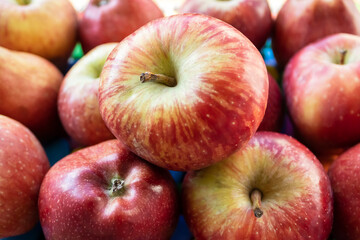 Fototapeta na wymiar Close-up of red yellow apples 