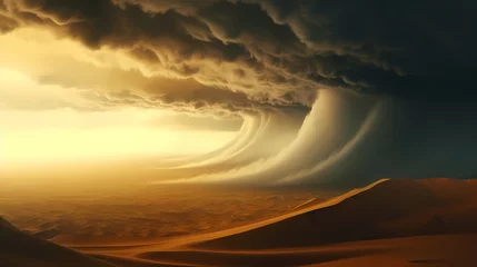 Fotobehang Tornado in sky and landscape © jiejie