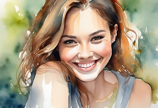 Beautiful girl watercolor