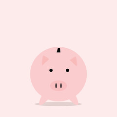 piggy pig illustration on pink background