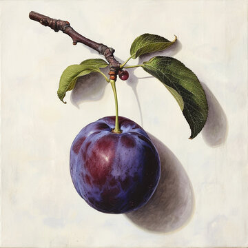 Rackstraw Downes painting depicting plum