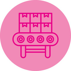 Shipping Pallet Pink Line Circle Icon