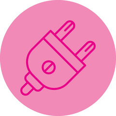Plug Pink Line Circle Icon