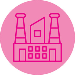 Power Plant Pink Line Circle Icon